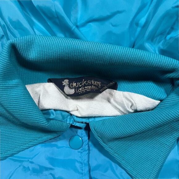 American Vintage 80s Western Golf Coach Jacket Blue Snap Front Tucson - Picture 2 of 5